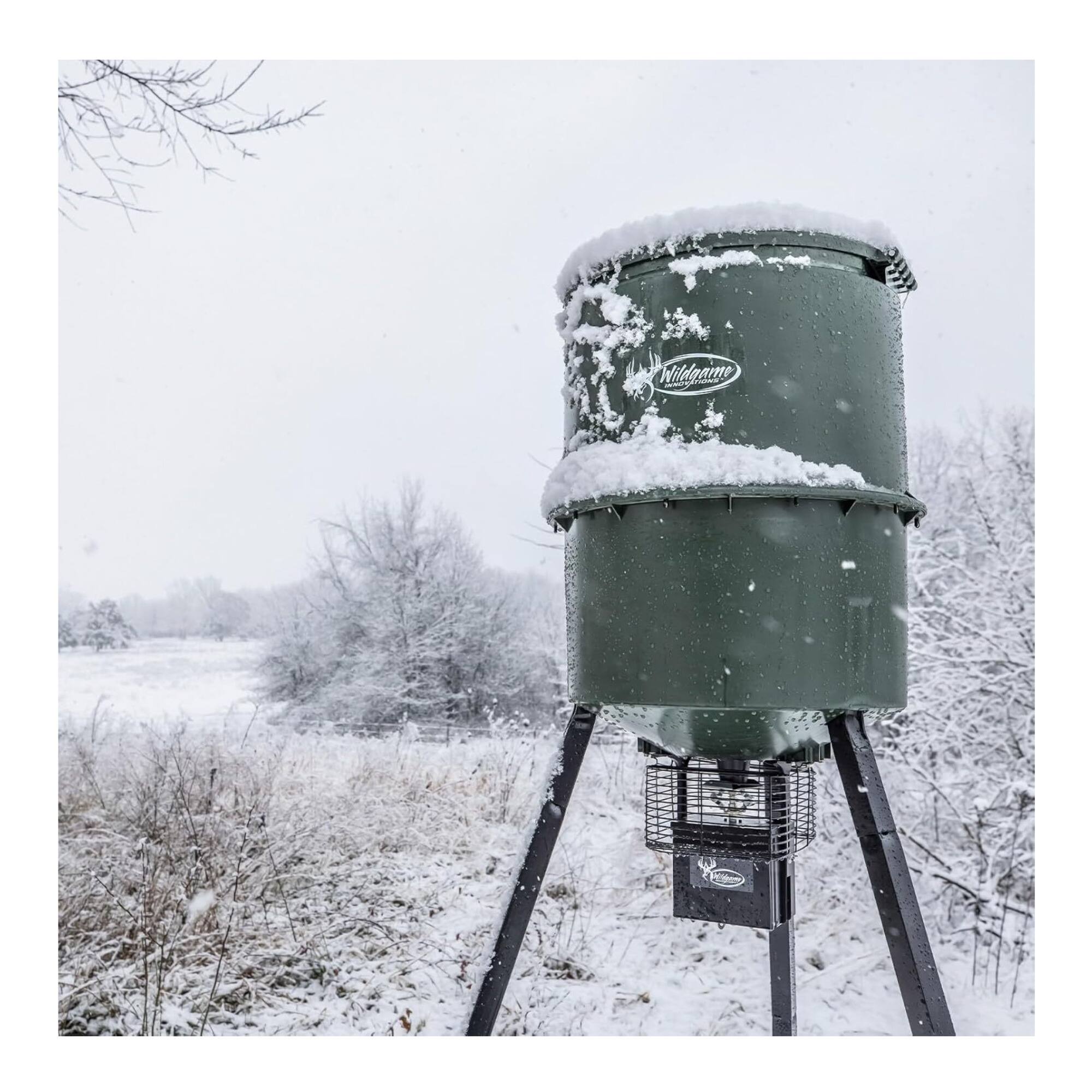 Left. Wildgame Innovations - Wildgame Innovations Quick-Set Pro 270lb Game Feeder with Digital Timer - Black/Black.