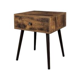 Hivvago - Mid-Century Modern Farmhouse Bedroom 1-Drawer Nightstand End Table - Brown/Black