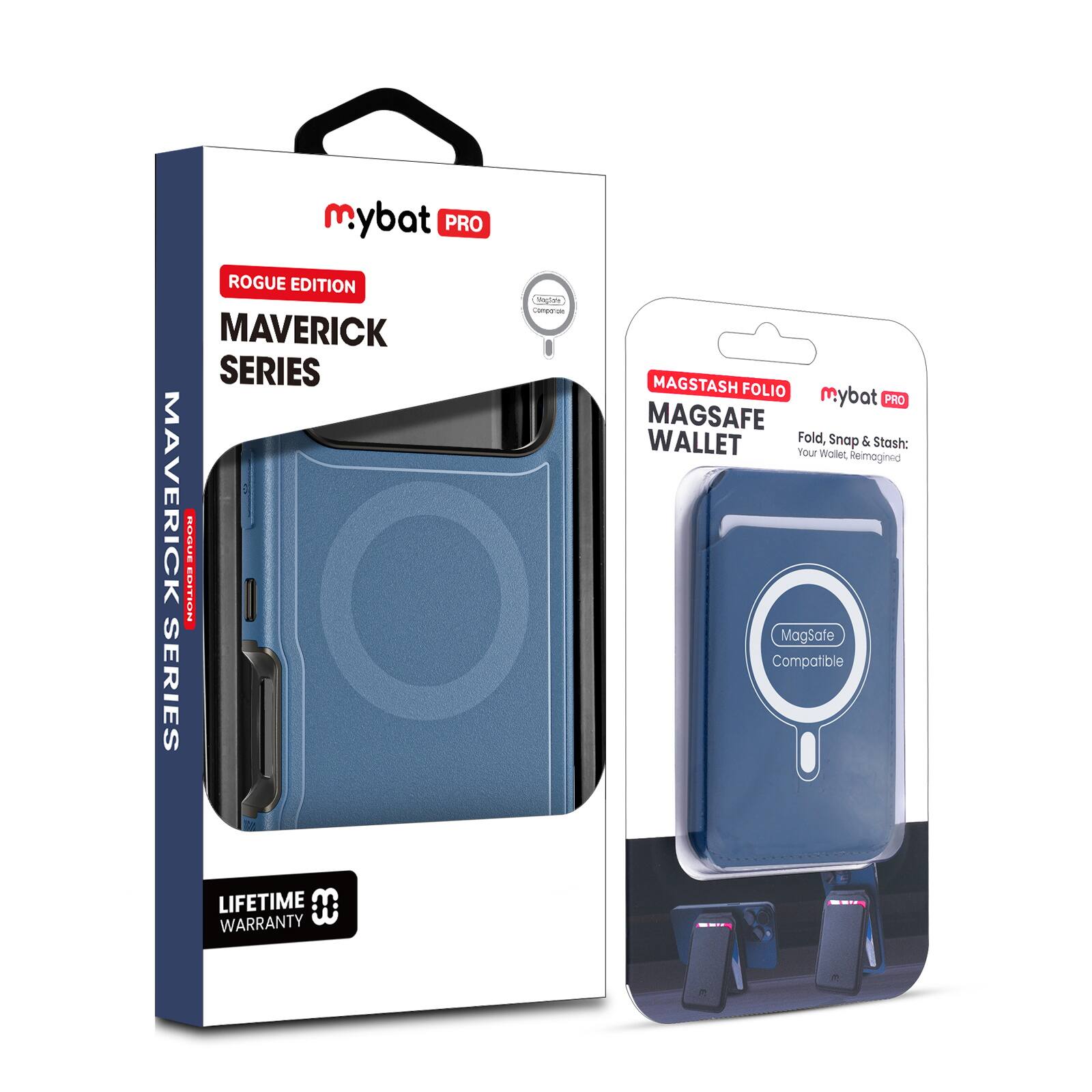 mybat PRO ROGUE EDITION MAVERICK SERIES  
MAVERICK SERIES  
Lampar - MAGSTASH FOLIO  
mybat PRO MAGSAFE WALLET  
Fold, Snap & Stash: Your Wallet Reimagined  
MagSafe Compatible  
LIFETIME WARRANTY