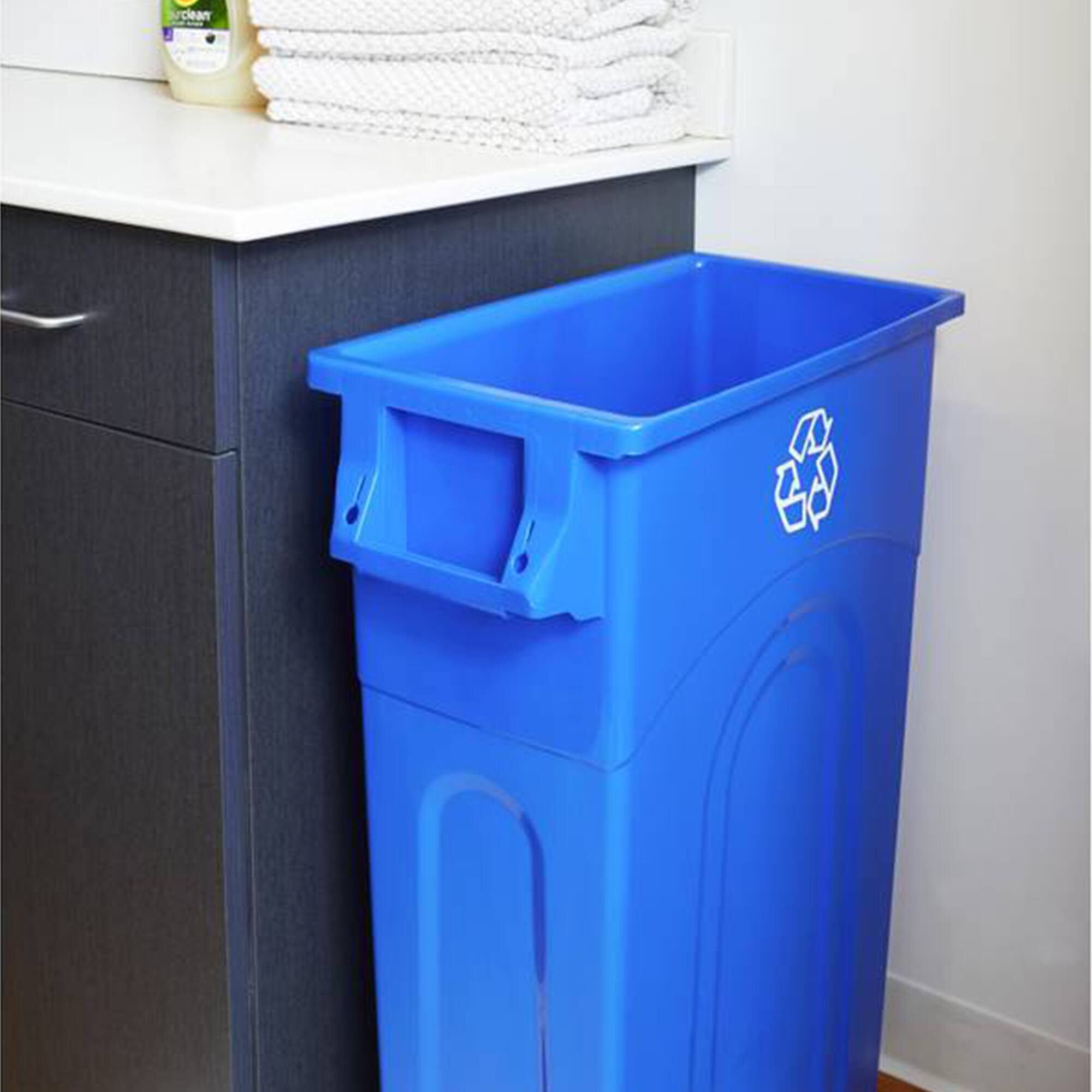 Alt View 3. United Solutions - United Solutions 2 Pack 23 Gal Kitchen Trash Can Garbage Bins, Highboy, Blue - Blue.