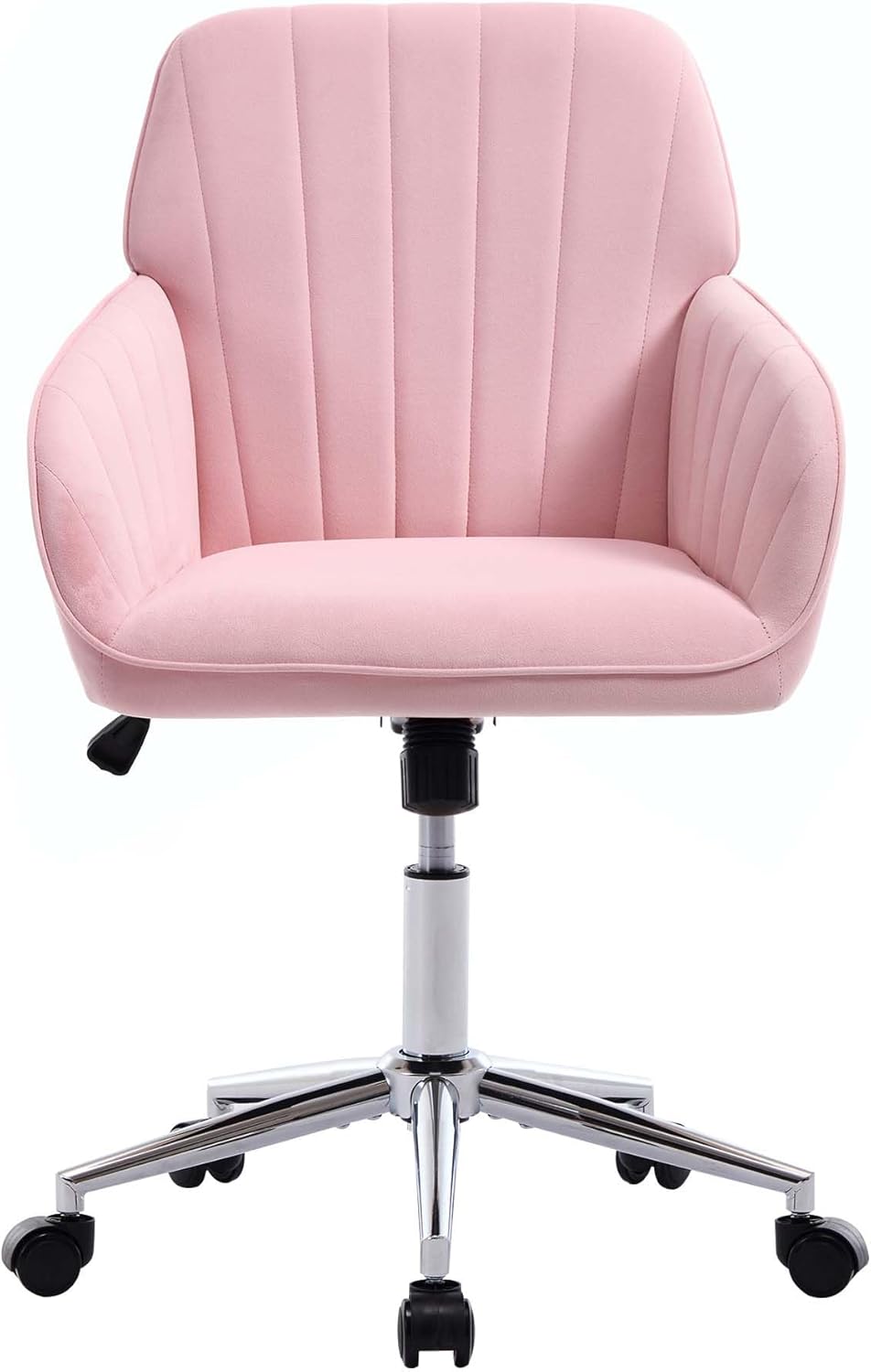 Alt View 2. Trinkets Crazed - 24.6" Velvet Office Chair, Ergonomic Swivel Desk Chair with Memory Foam Seat - Adjustable Height Computer Chair - pink.