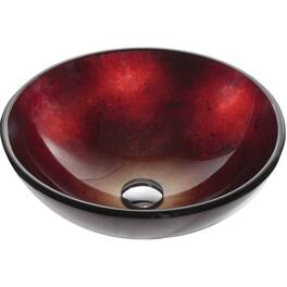 Round Tempered Glass Bowl Shape Vessel Bathroom Sink