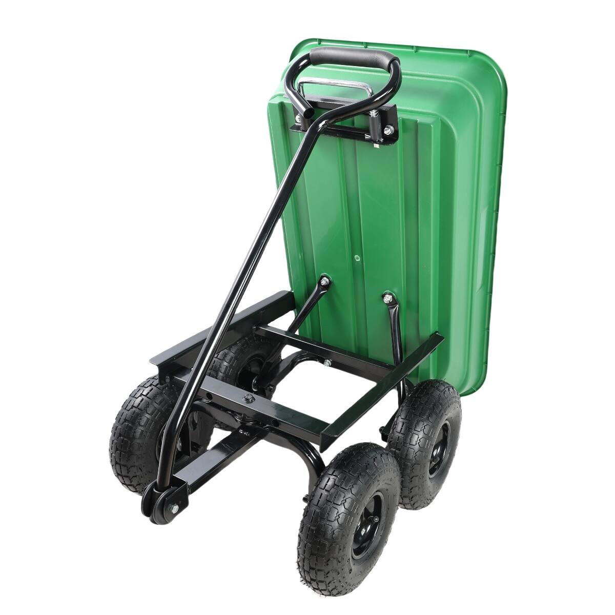 Alt View 4. Loheer - Loheer Poly Garden Dump Truck Steel Frame Garden Cart 55L Green.