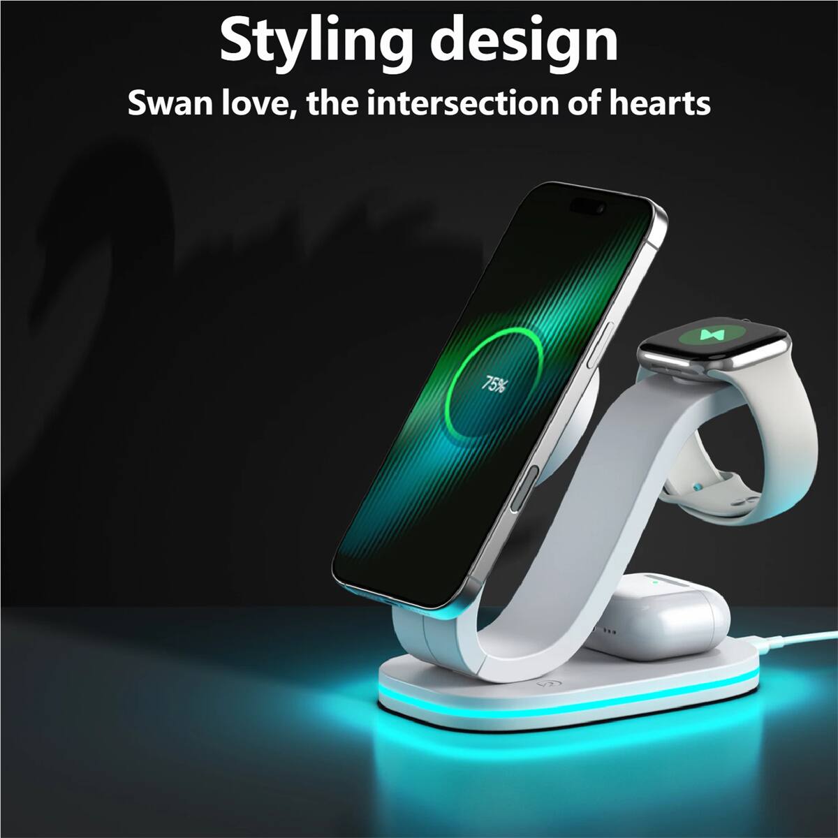 Styling design  
Swan love, the intersection of hearts