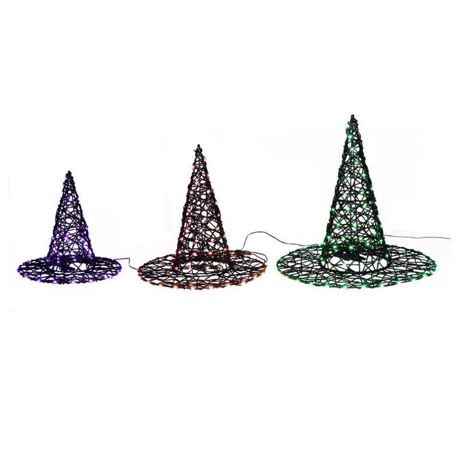 Front. Celebrations - Celebrations Halloween LED Witch Hat Halloween Decor - Multicolored.
