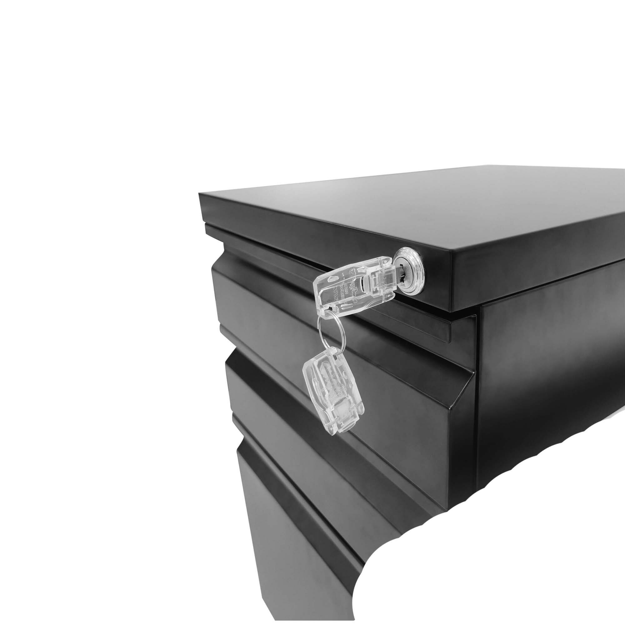 Alt View 6. GOODSILO - Fully Assembled Locking Mobile File Cabinet on Casters - 3 Drawers - Black.