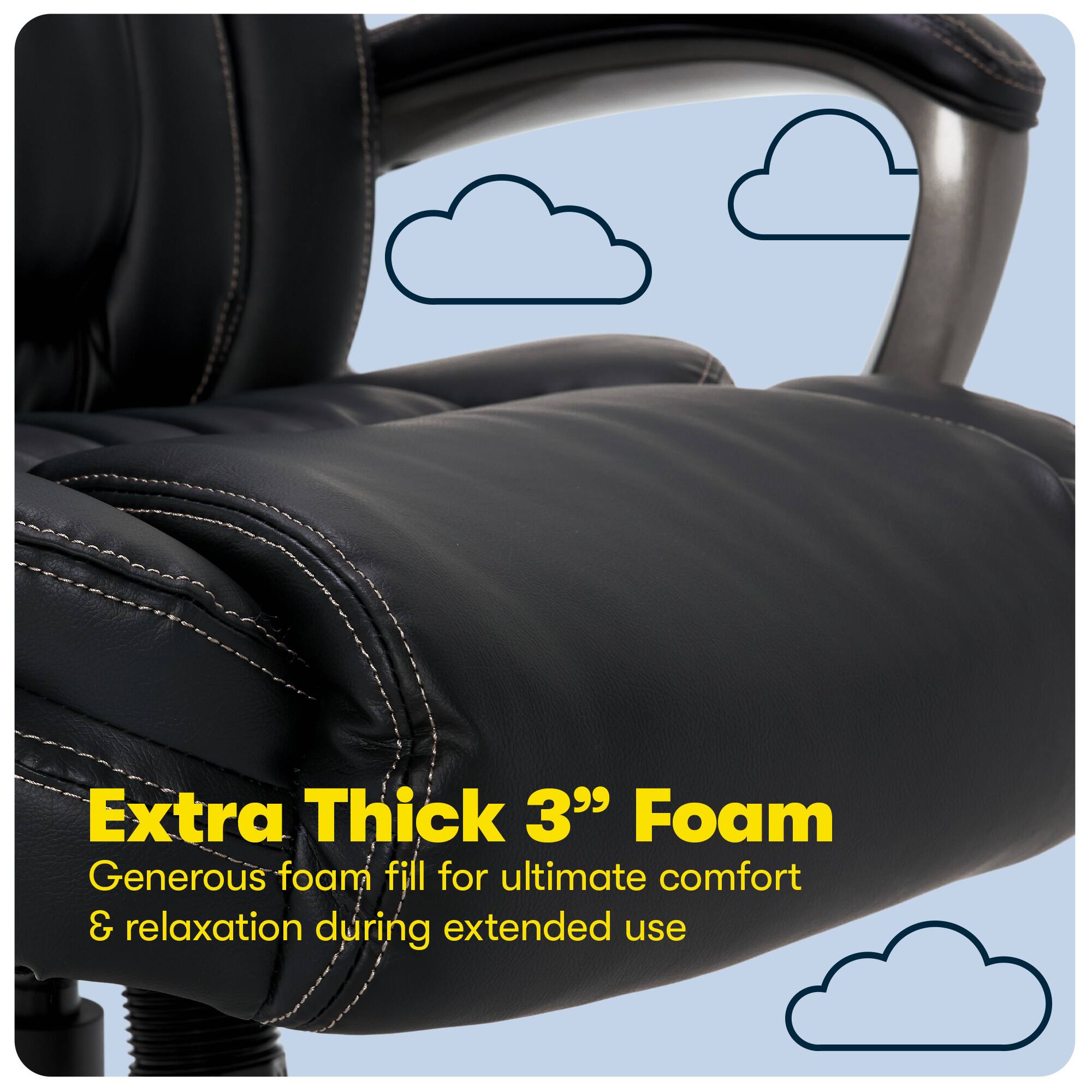 Alt View 15. Serta - Garret Bonded Leather Executive Office Chair with Premium Cushioning - Black.