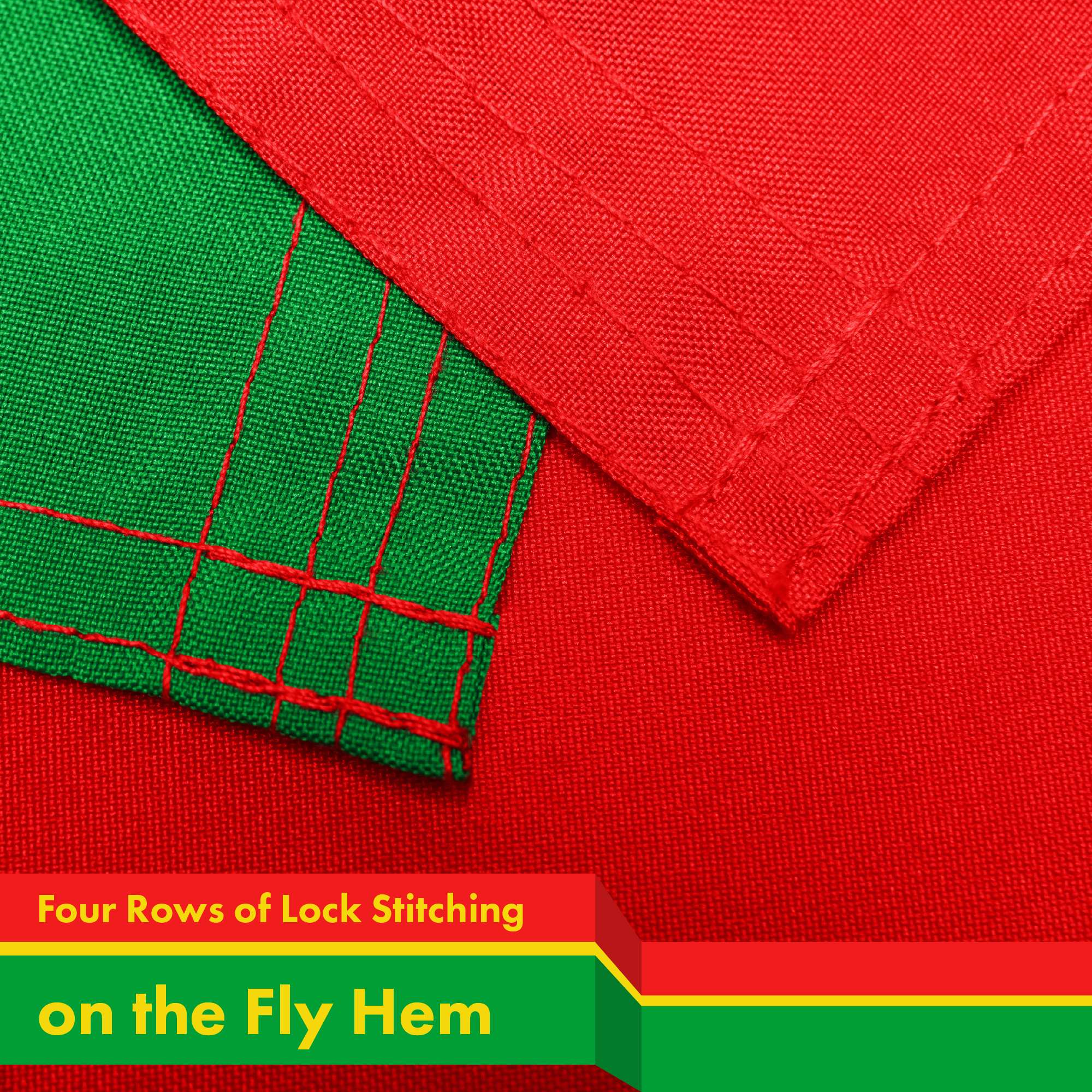Four Rows of Lock Stitching on the Fly Hem