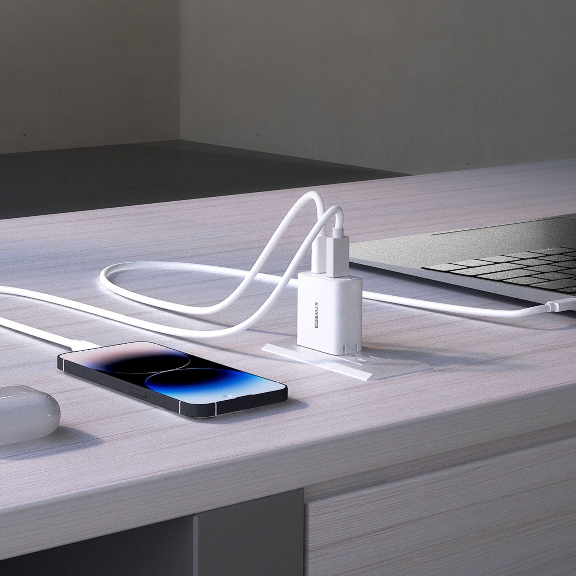 Alt View 5. j5create - 67W GaN USB-C® 2-Port Charger - white.