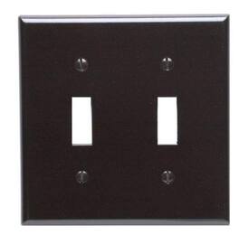 Leviton - 2-Gang Toggle Wall Plate, Thermoset, Standard (Model 001-85009-BR) - Brown
