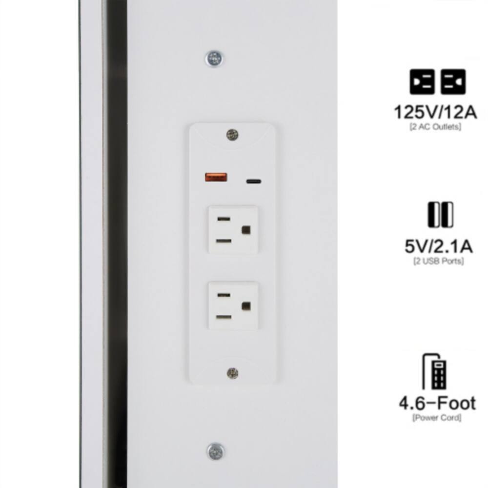 125V/12A (2 AC Outlets) 5V/2.1A (2 USB Ports) 4.6-Foot (Power Cord)
