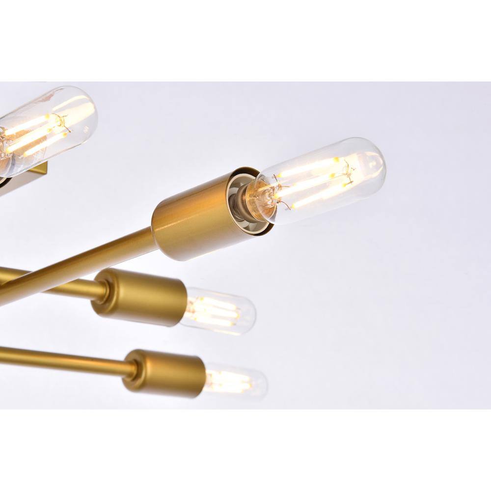 Alt View 4. Living District - Script 8 lights brass flush mount - Brass.