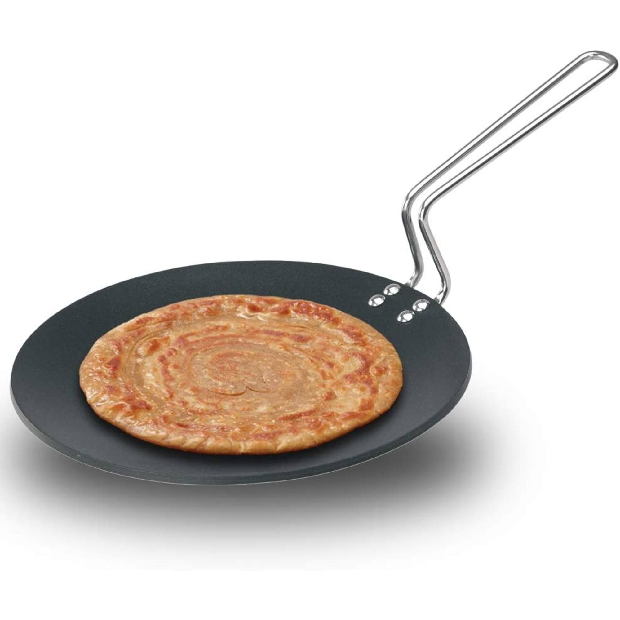 Front. Hawkins - Hawkins NT26 Black 10 Inch Nonstick Flat Tava Griddle - Black.