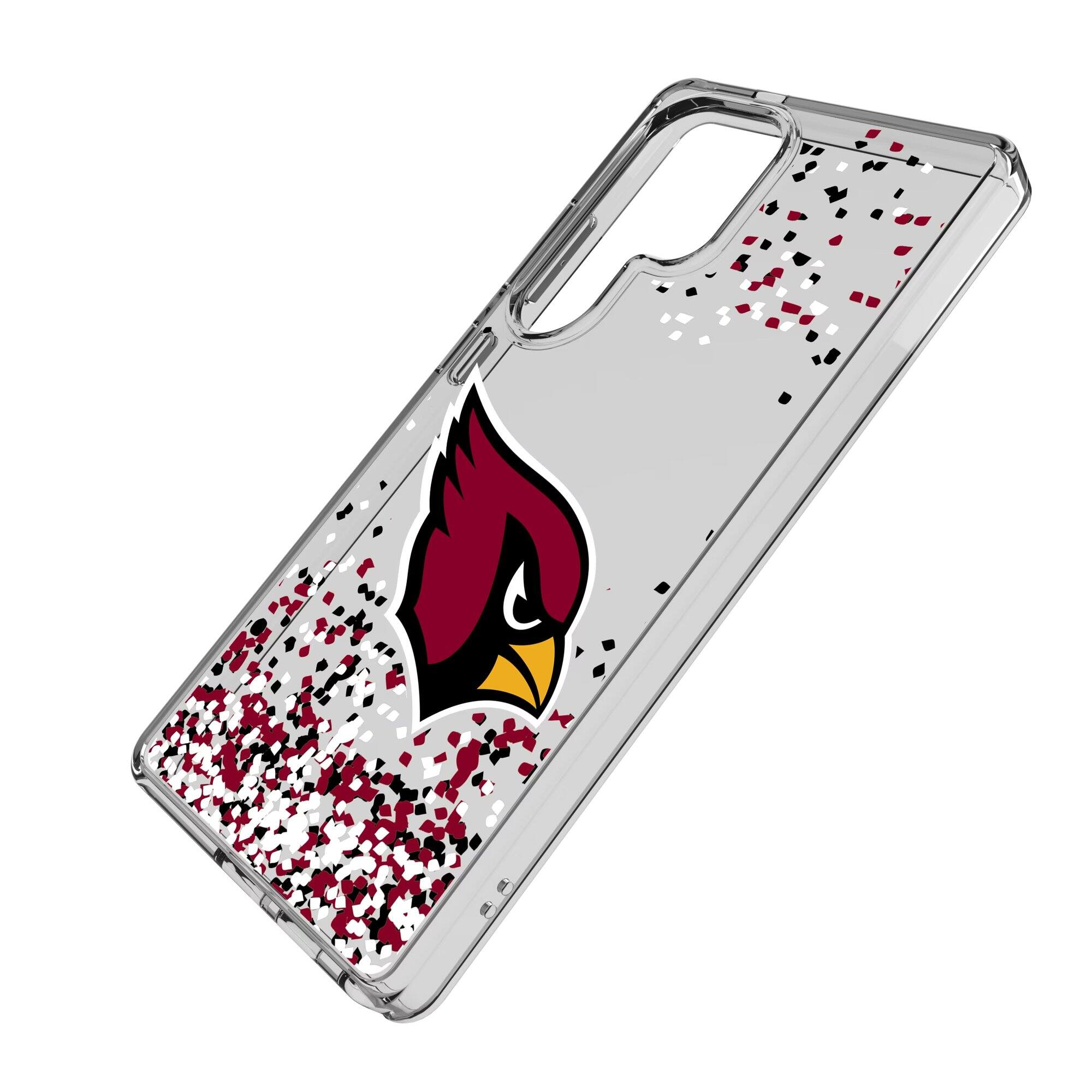 Alt View 1. Keyscaper - Arizona Cardinals Galaxy Clear Case with Confetti Design - S23 Ultra - Multicolor.