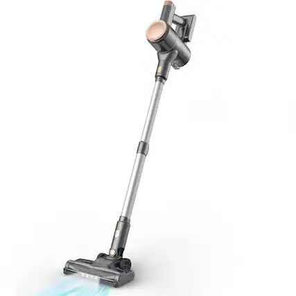 Front. YOMA - N8 Cordless Vacuum Cleaner, Lightweight Stick Vacuum with Powerful Suction, 2200mAh Battery, 40 Mins Runtime - GOLDEN.