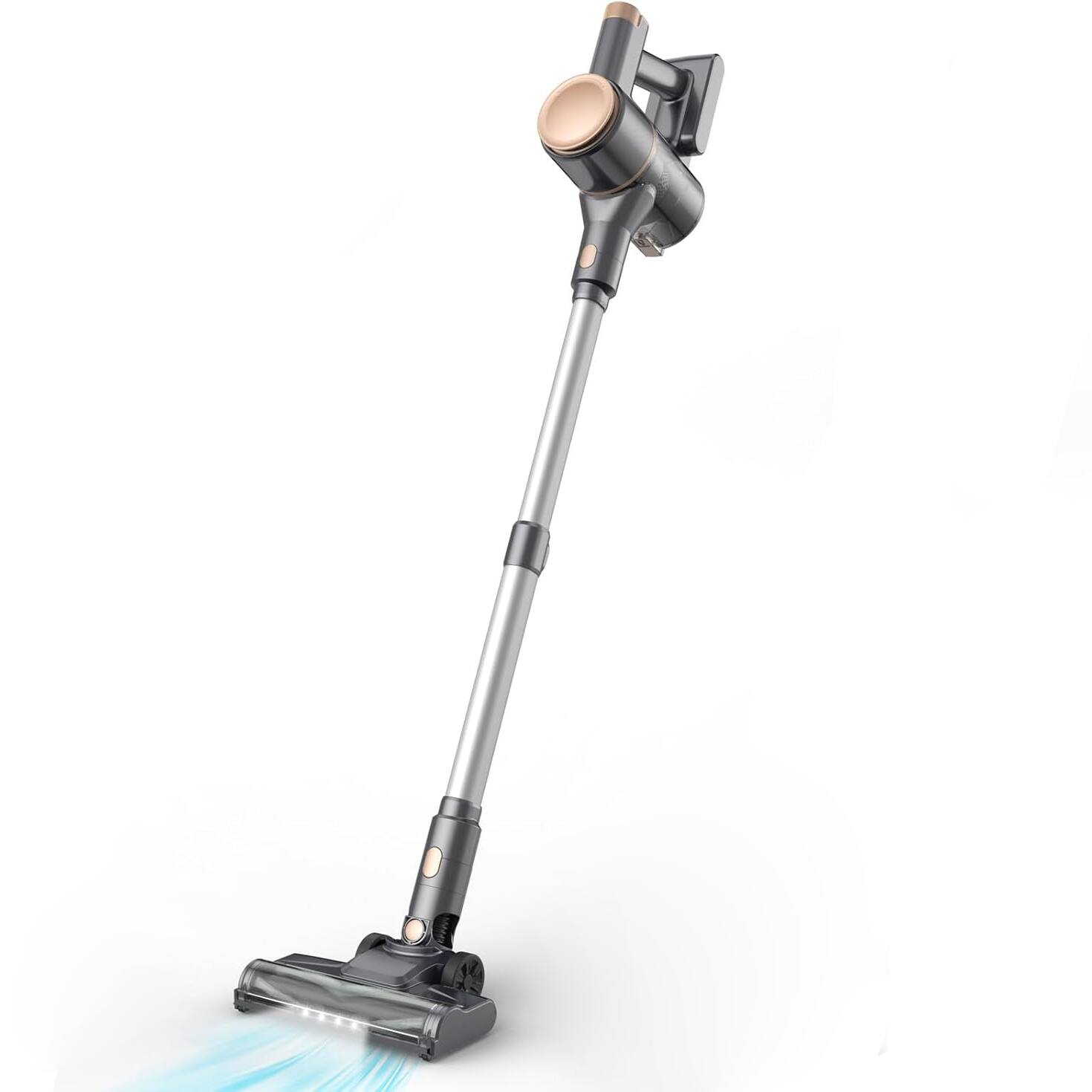 Front. YOMA - N8 Cordless Vacuum Cleaner, Lightweight Stick Vacuum with Powerful Suction, 2200mAh Battery, 40 Mins Runtime - GOLDEN.