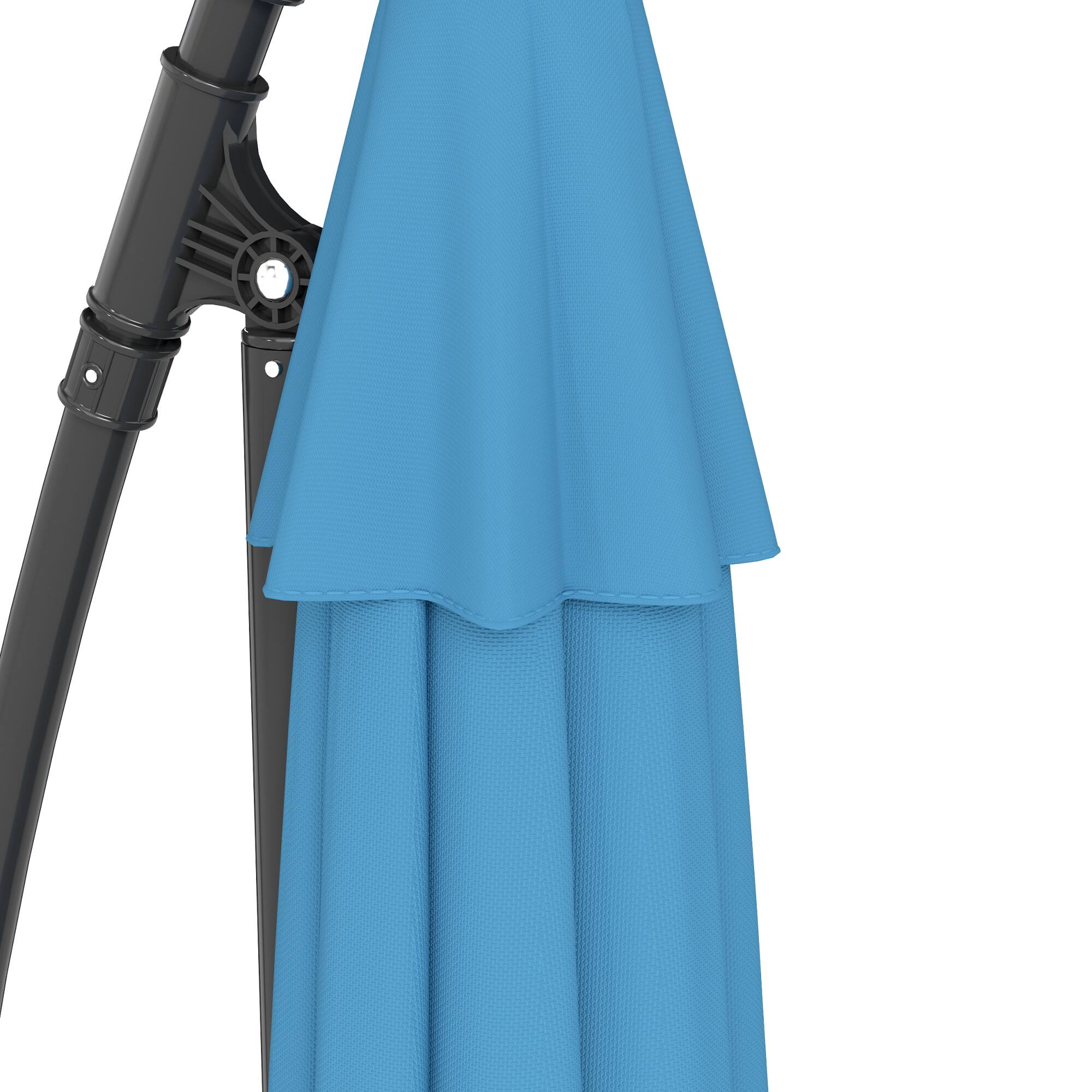Alt View 5. Outsunny - 10' Cantilever Hanging Tilt Offset Patio Umbrella with UV & Water Fighting Material and Cross Base - Blue.