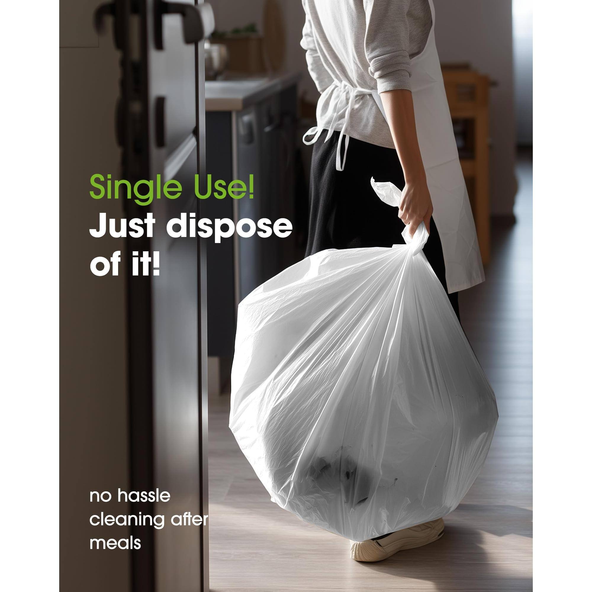 Single Use!  
Just dispose of it!  

no hassle cleaning after meals