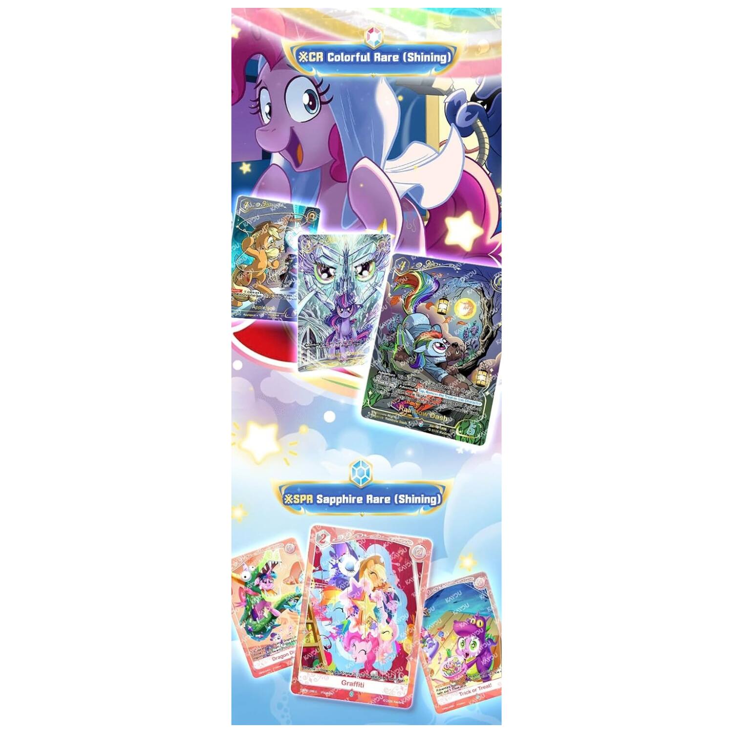 XCA Colorful Rare (Shining)  
Dash  
SPR Sapphire Rare (Shining)  
CUDU GIVY voy KUDU CUSU  
Oragon KUDU  
Graffiti  
LOW  
UCKRI or Treat! Tock CALOU