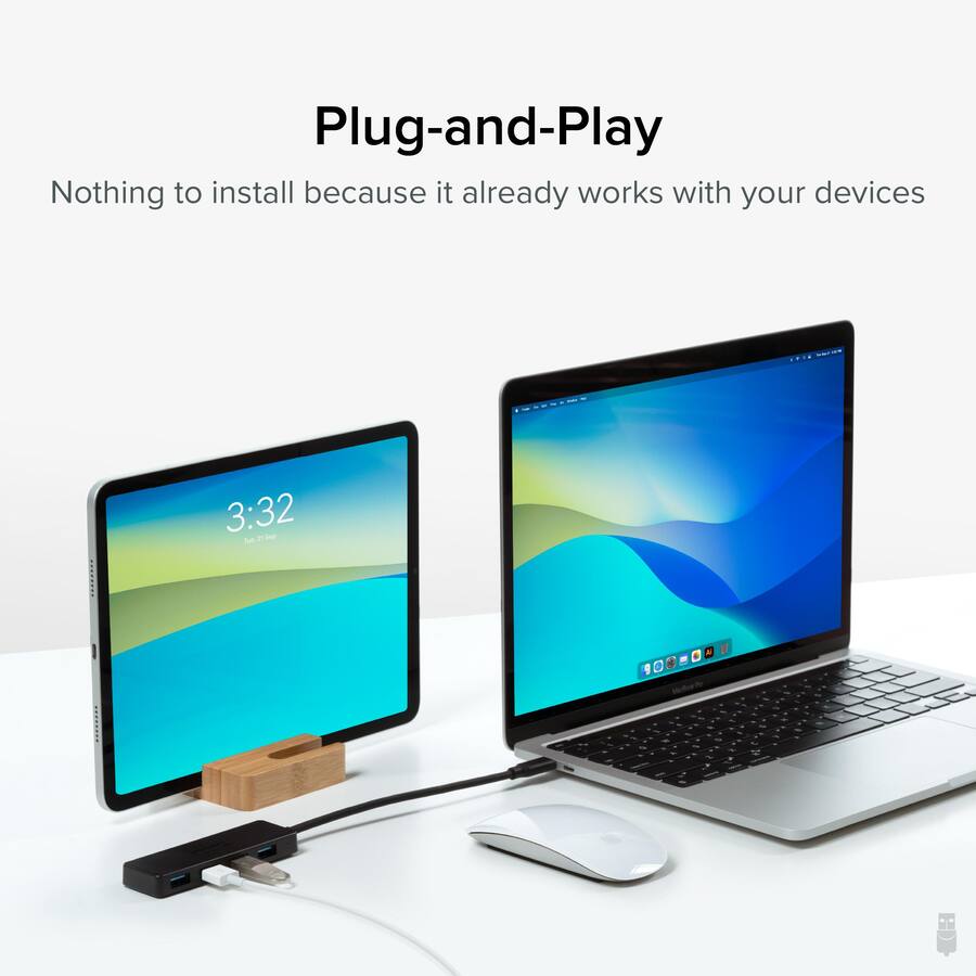 Usbc Plug Computer Plugable USB C to USB Adapter Hub, 4 Port USB 3.0 Hub, USB Splitter for ...