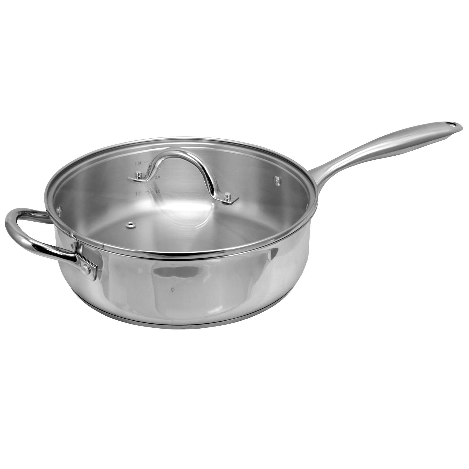 Alt View 5. Oster - Oster Cuisine Saunders 4.2 Quart Sauté Pan with Lid - Silver.