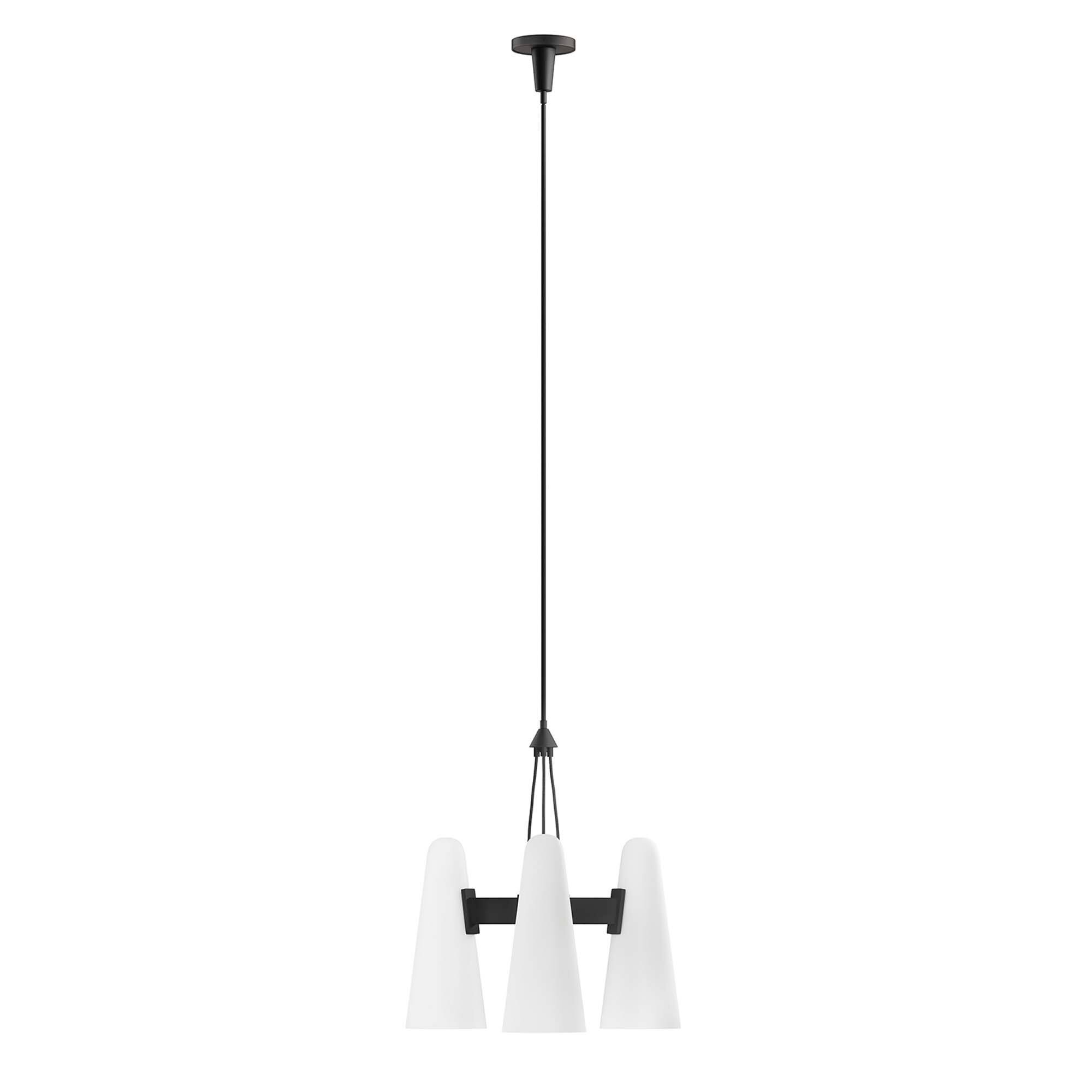 Alt View 2. Modway - Beacon 3-Light Pendant Light by Modway - Opal Black.