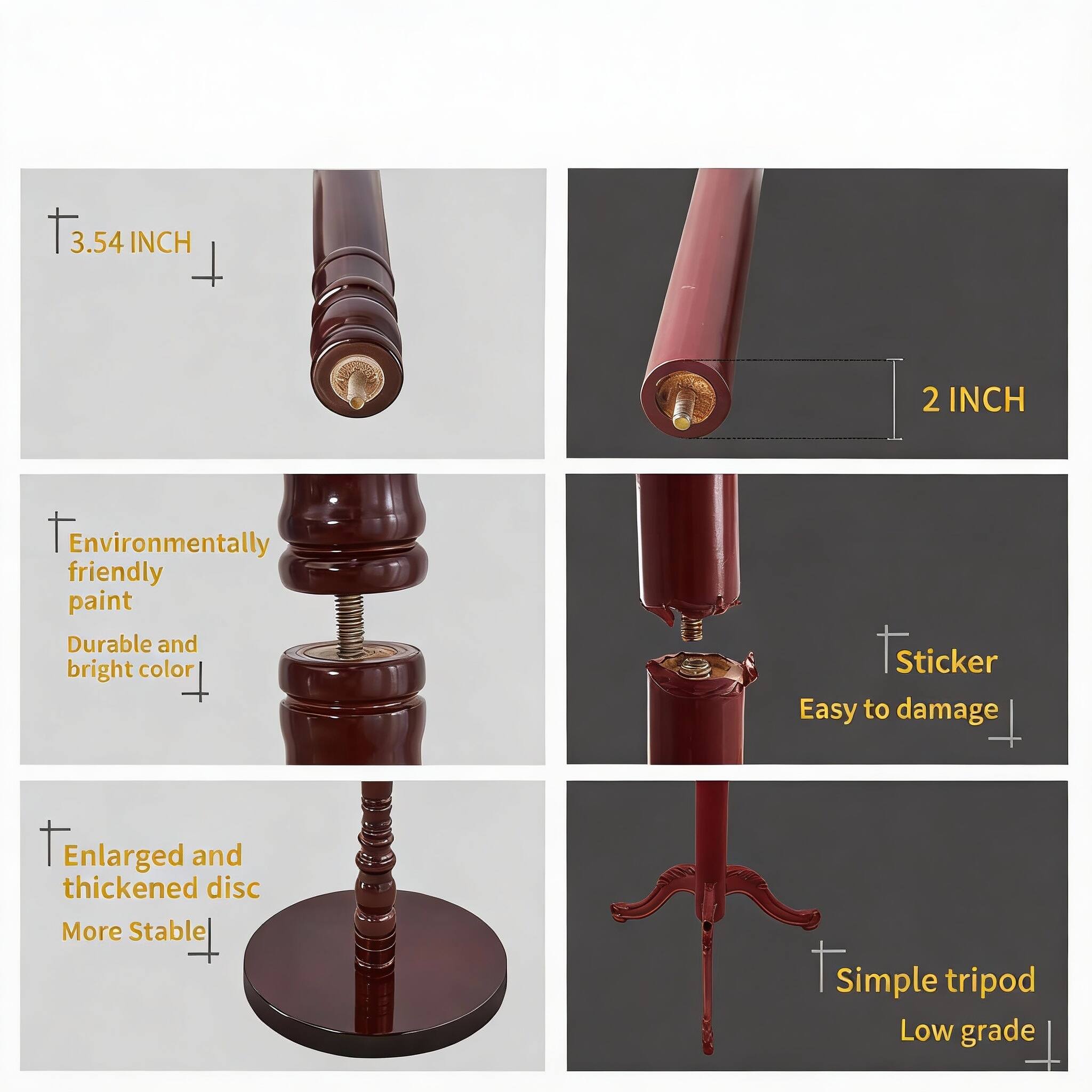 - T3 3.54 INCH
- 2 INCH
- Environmentally friendly paint
- Durable and bright color
- Sticker
- Enlarged and thickened disc
- More Stable
- Simple tripod
- Low grade