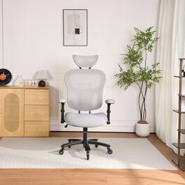 Loheer - Big and Tall Office Chair Ergonomic Gaming Chair Grey - Gray