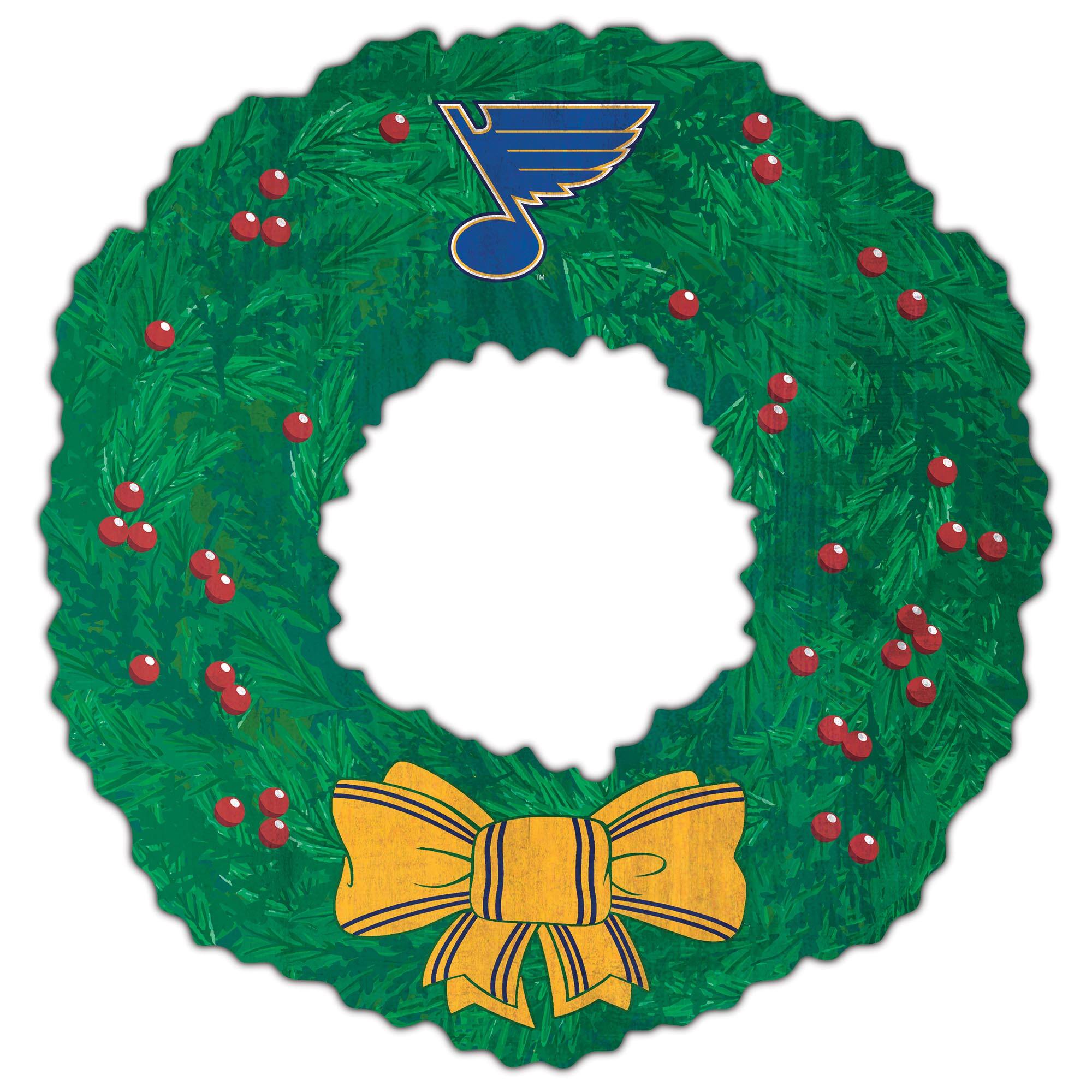 Front. Fan Creations - St. Louis Blues 16'' Team Wreath Sign - Green.