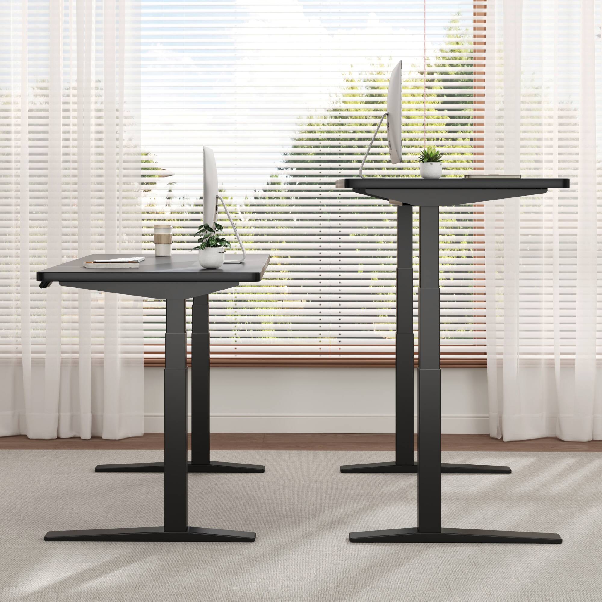 Alt View 1. FlexiSpot - FlexiSpot E7Pro 48''W Electric Adjustable Standing Desk Chipboard, Black/Black - Black.