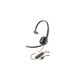 Plantronics - Refurbished Excellent - Blackwire C3210 209744-101 Wired Headset - Single-ear - Monaural - USB Type-A - 32 Ohms - 100 Hertz-10 kHz Optim - Black