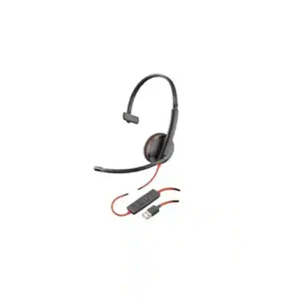 Front. Plantronics - Blackwire C3210 209744-101 Wired Headset - Black - Single-ear - Monaural - USB Type-A - 32 Ohms - 100 Hertz-10 kHz Optim - Black.
