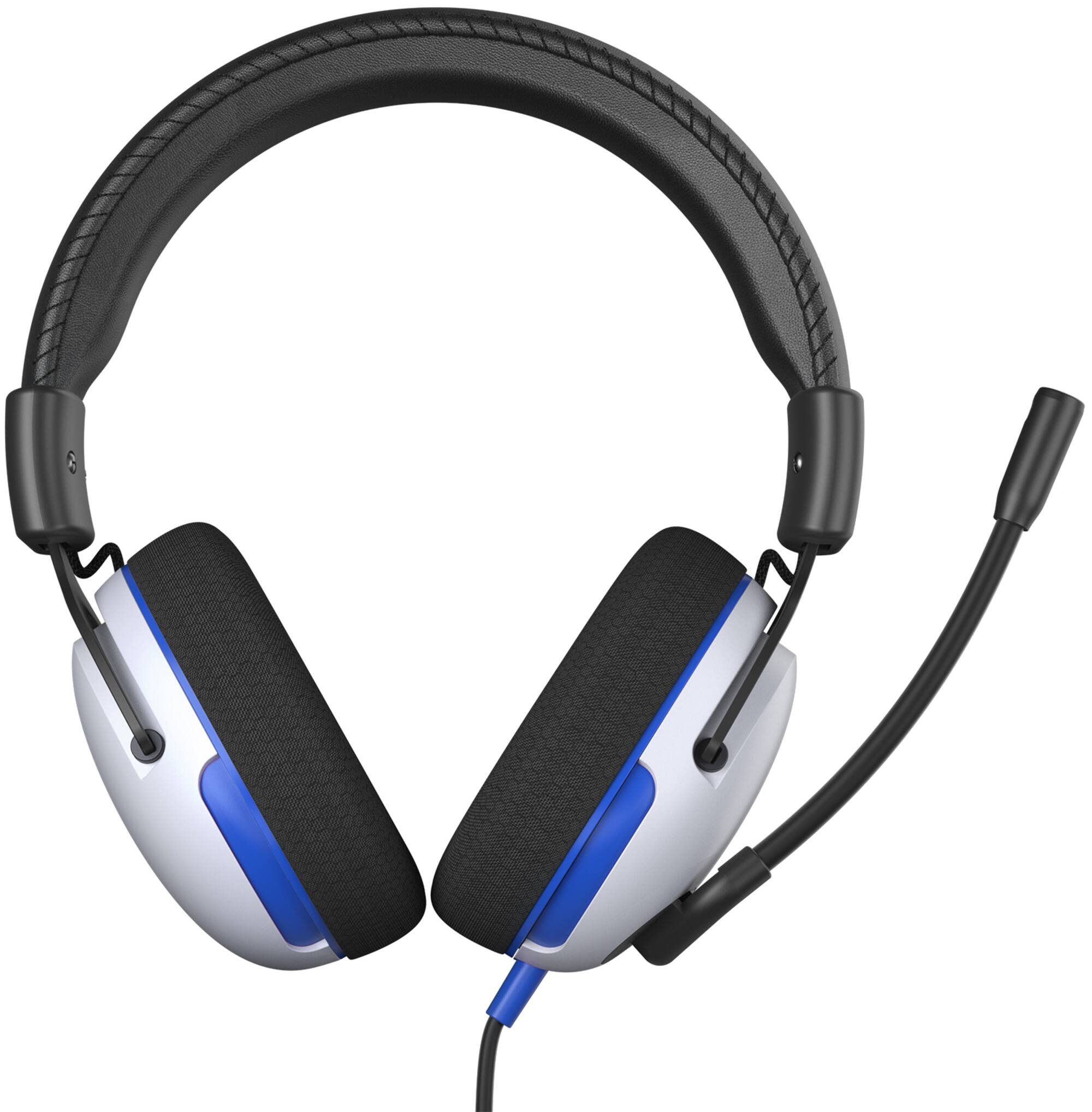 Back. Tronsmart - Multiplatform Gaming Headset with 3.5mm Wired Connection for Nintendo Switch 2, PlayStation, Xbox, PC & Mobile - PS4/PS5/White/Blue.