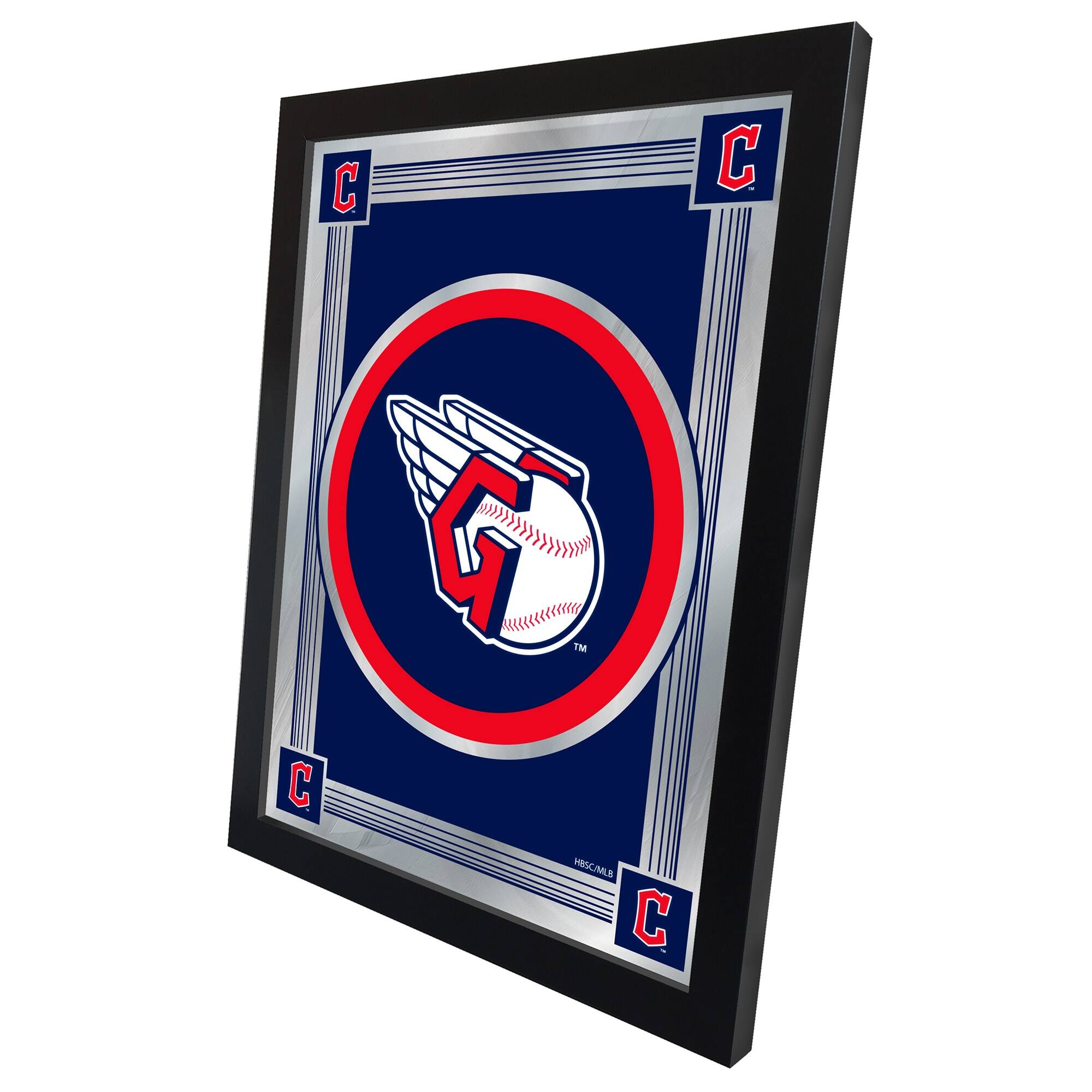 Alt View 1. Holland Bar Stool Co. - Cleveland Guardians 17" x 22" Logo Wall Mirror - Multicolor.