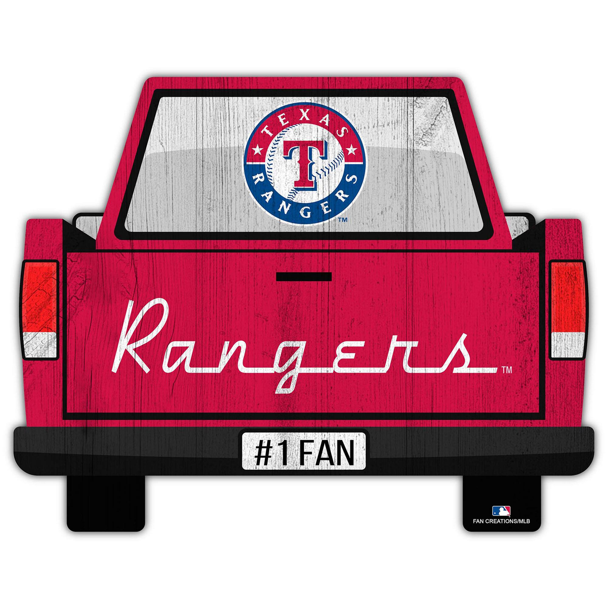 Texas Rangers 12'' x 12'' Truck Back D-cor