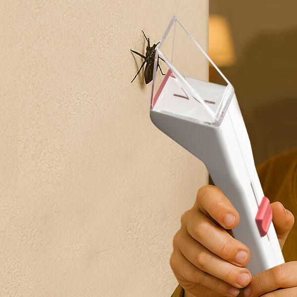 Alt View 2. Kings County Tools - Humane Bug Catcher Tool - Clear, White, and Red.