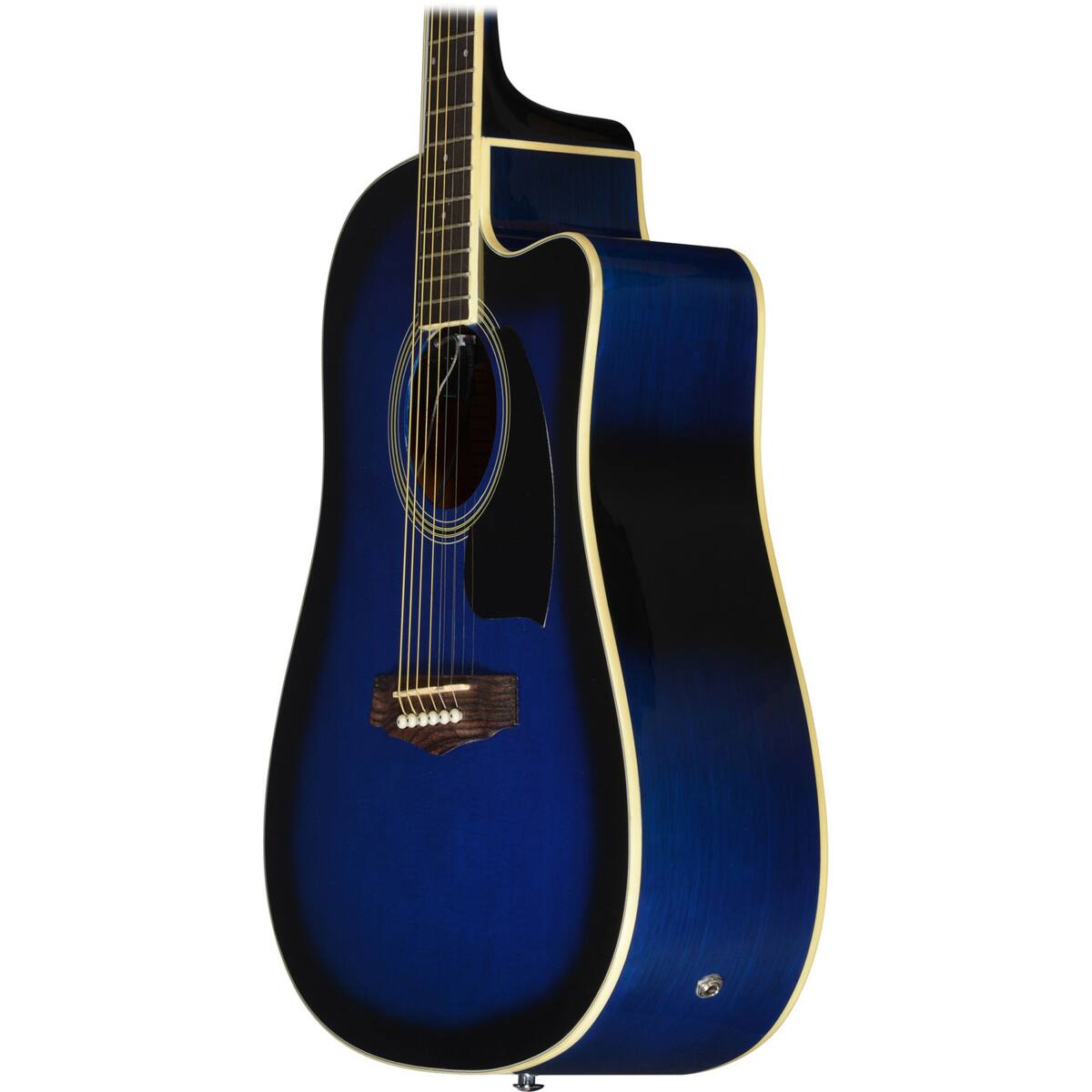 Alt View 1. Ibanez - Ibanez Performance PF15ECE Performance Dreadnought Acoustic Electric Guitar, Rosewood Fretboard, Transparent Blue.