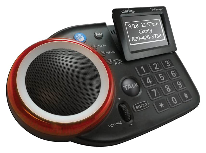 Angle. Clarity - Fortissimo Expandable Speakerphone with Digital Answering System - Dark Gray.