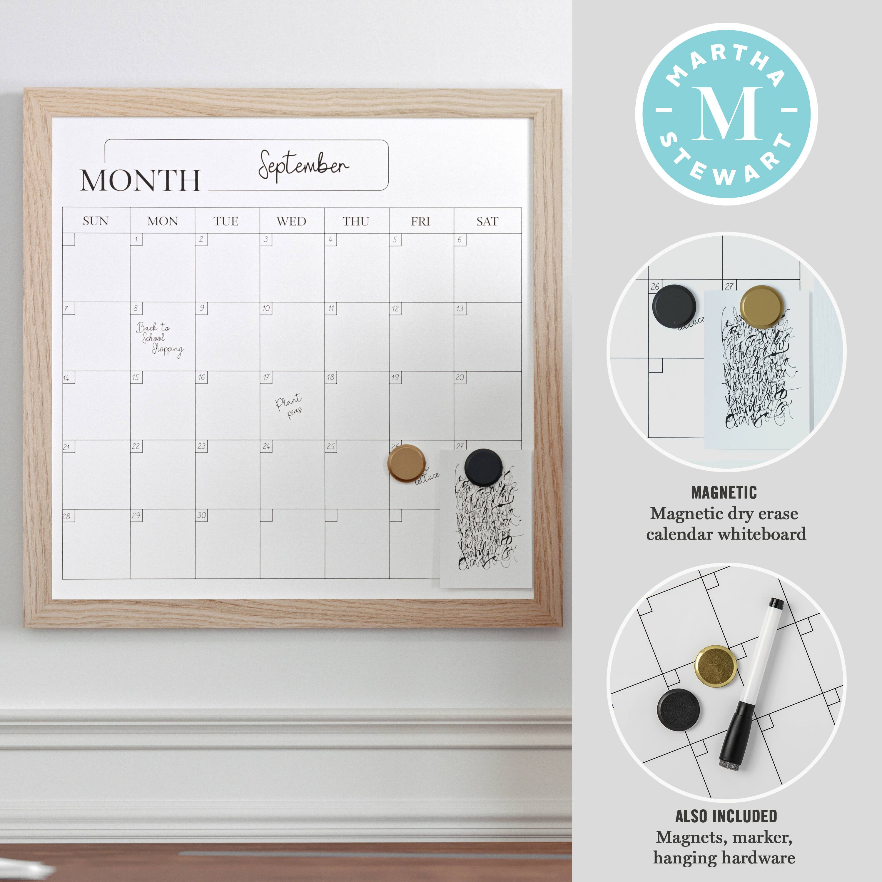 MONTH September SUN MON TUE WED THU 1 2 J + I FRI 4 SAT MARTHA - - M STEWART 2 27 1 1 Back to el Hopng 3  - 1 1 ~  N d Plant pley d  20 T o 3 7 25  27  29 JC Roce MAGNETIC Magnetic dry erase calendar whiteboard ALSO INCLUDED Magnets, marker, hanging hardware