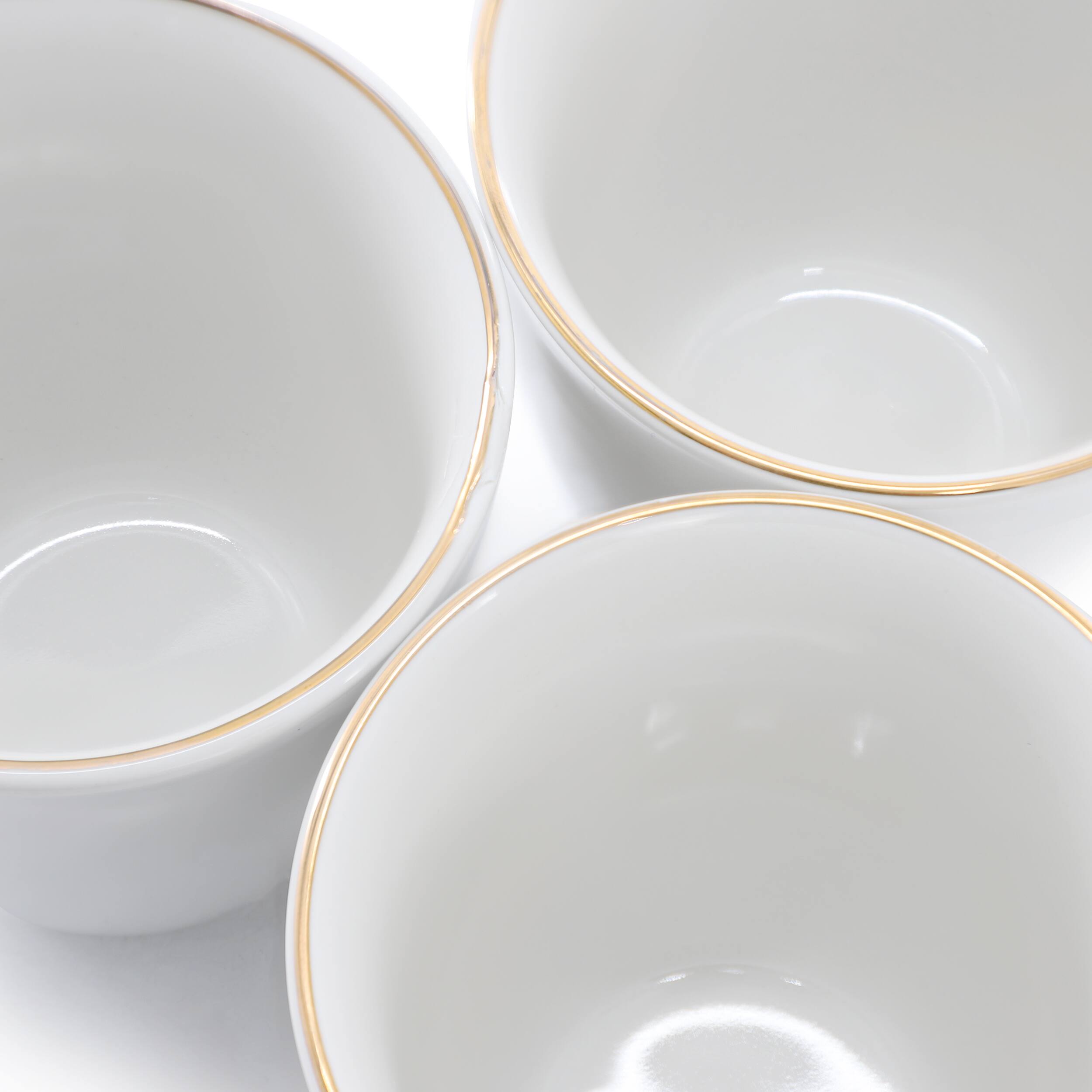 Alt View 3. Gibson - Gibson Home Ogalla 8 Piece 12 Ounce Gold Banded Fine Ceramic Mug Set - White.