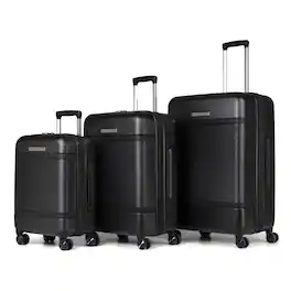 Bugatti - Wellington Expandable Spinner Hardside Suitcase Set - 3 Piece - Black