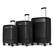 Front. Bugatti - Wellington Expandable Spinner Hardside Suitcase Set - 3 Piece - Black.