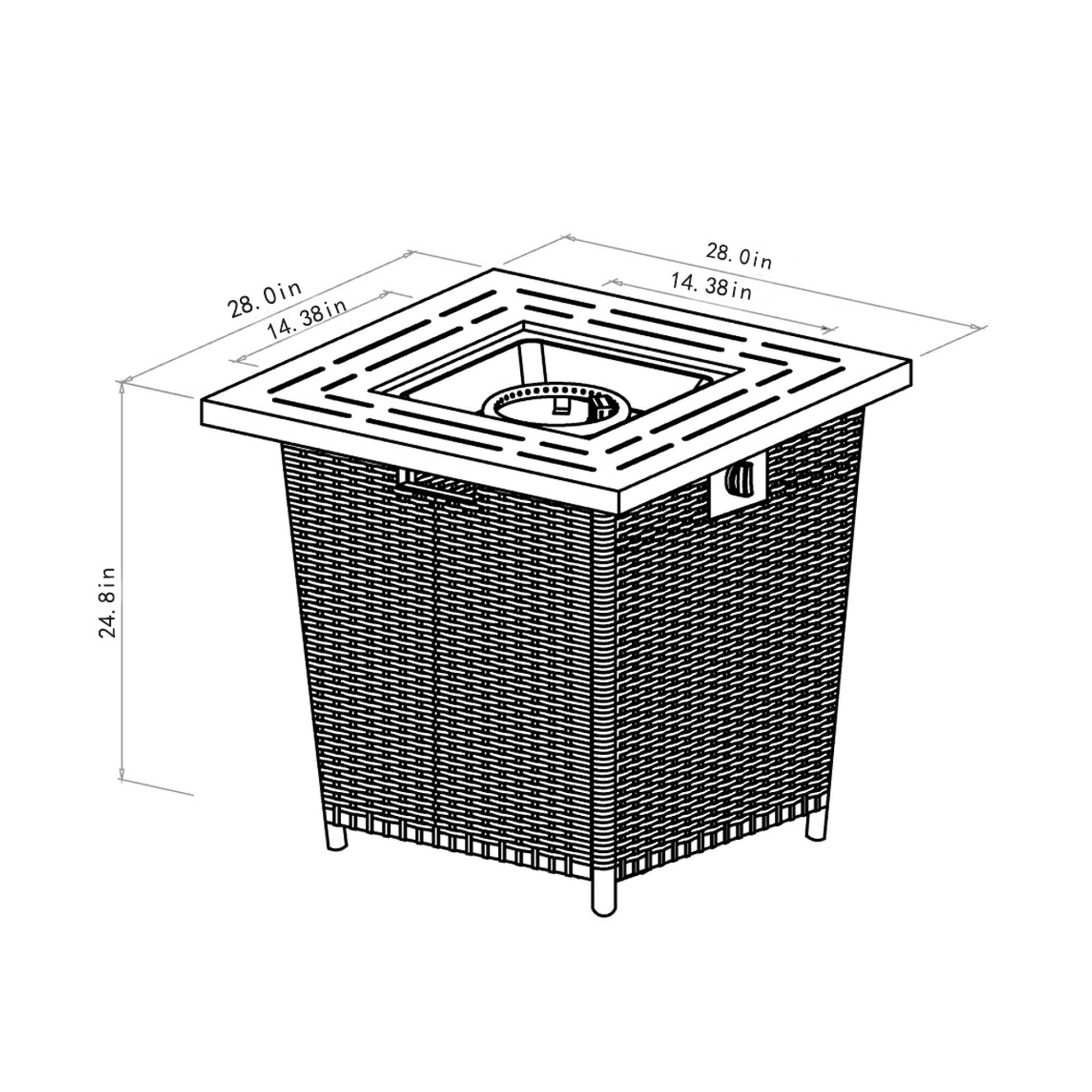 28.0 in  
14.38 in  
28.0 in  
14.38 in  
24.8 in