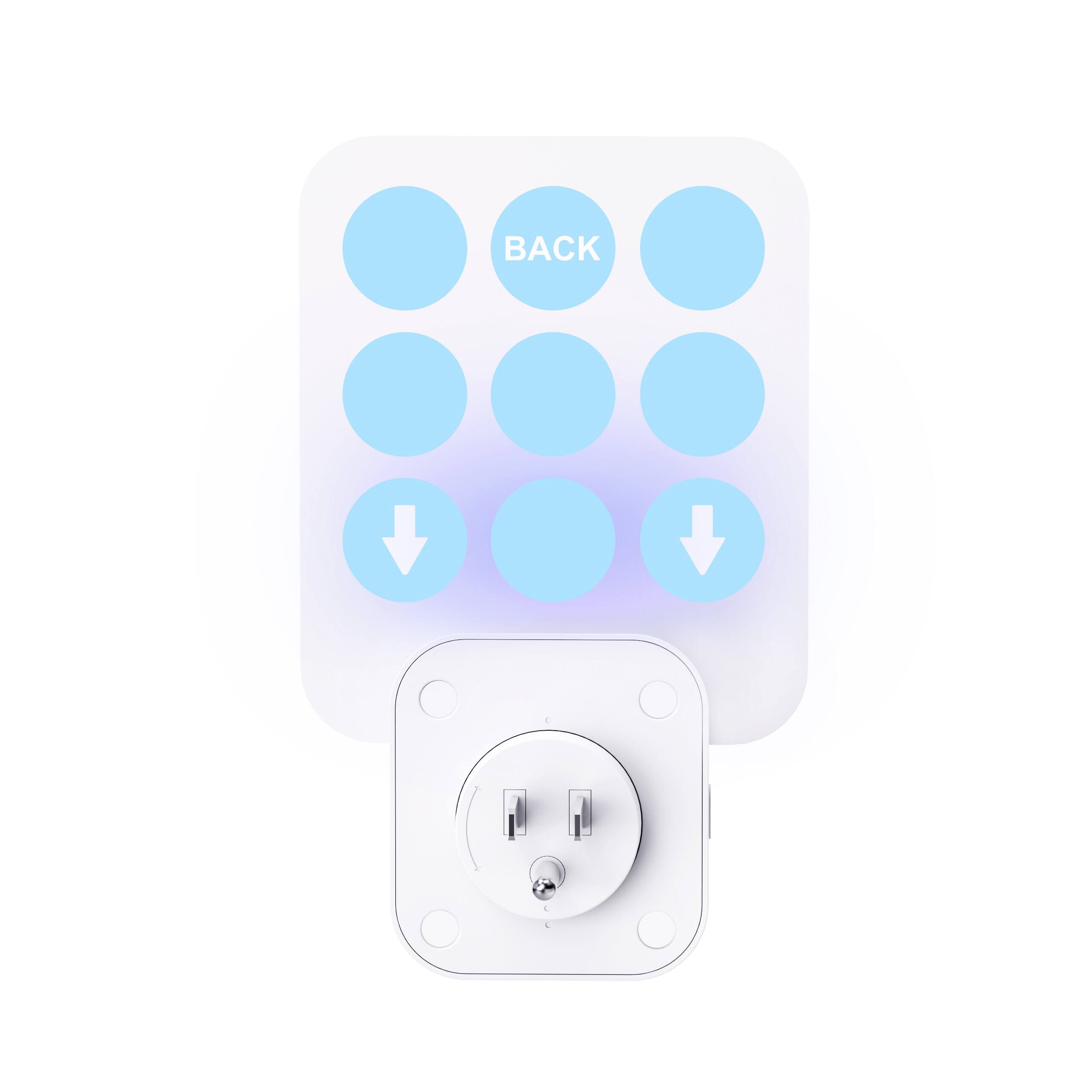 Alt View 4. Flowtron - Plug-In Indoor Bug Zapper Lamp with LED Light, Adhesive Boards & Rotating Plug - White.