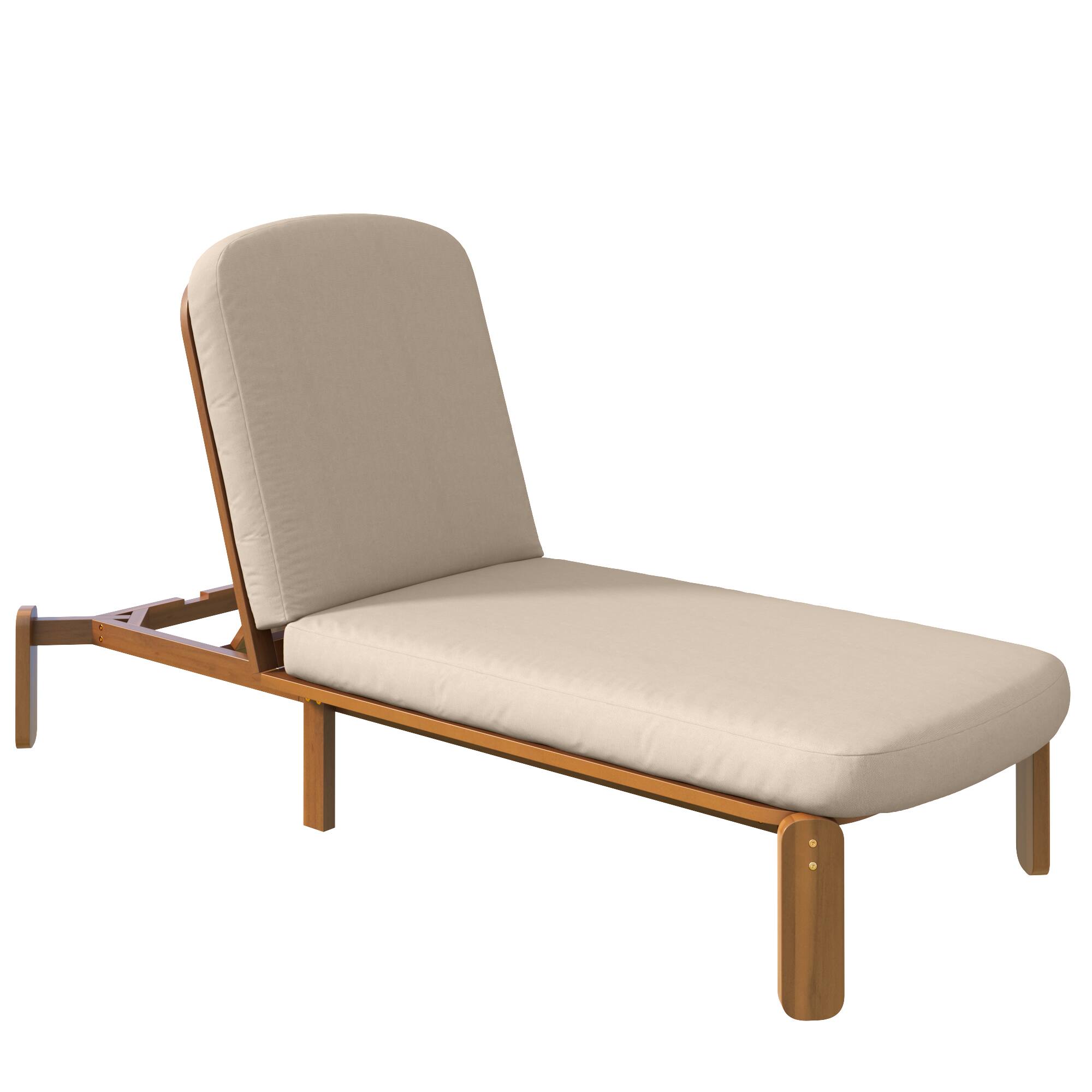 Alt View 8. Whisen - Outdoor Adjustable Reclining Chaise Lounge with Thick Cushions for Patio, Poolside, or Beach - Brown.