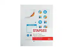 STAPLES
Sticker Paper
Papier autocollant
White Matte - 100% Recyclable
30 sheets
100% Recyclable
