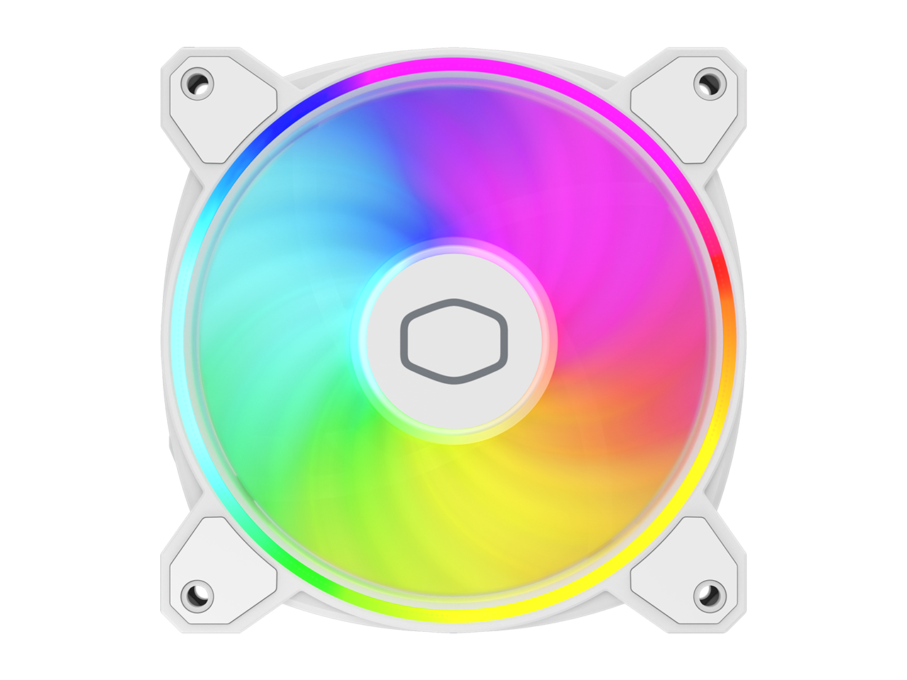 Alt View 10. Cooler Master - Cooler Master MasterFan MF140 Halo² White 140mm Fan, Dual Loop ARGB, PWM, Air Balance (MFL-B4DW-16NP2-R2) - White.