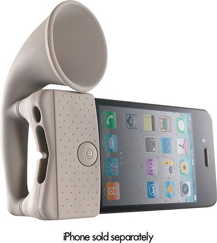 Front Standard. Bone Collection - Horn Stand Portable Amplifier for Apple® iPhone® 4 and iPhone 4S.