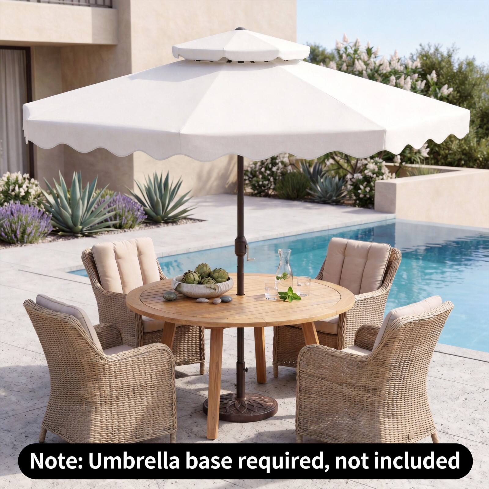 Note: Umbrella base required, not included