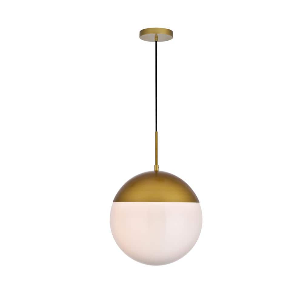 Living District - Eclipse 1 Light Brass Pendant With Frosted White Glass - Brass And Frosted White price history on PriceWatchPro